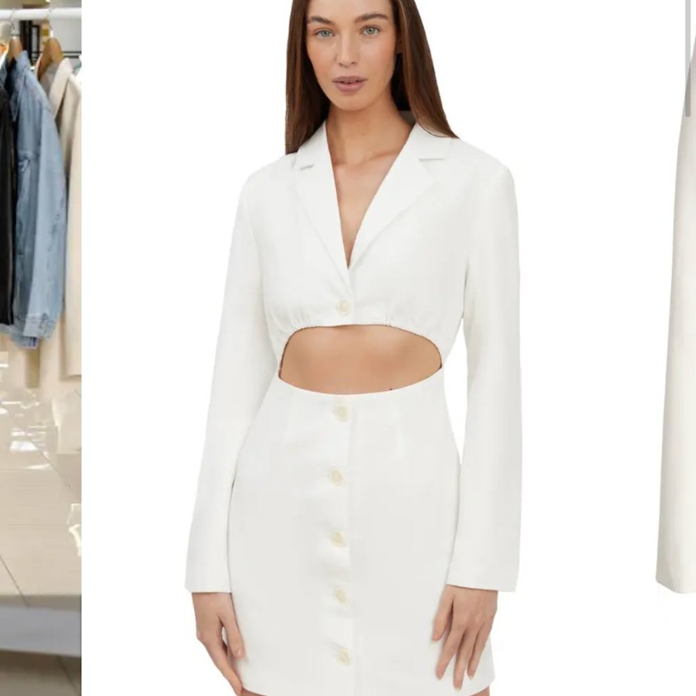4th & Reckless White Blazer Cut Out Dress